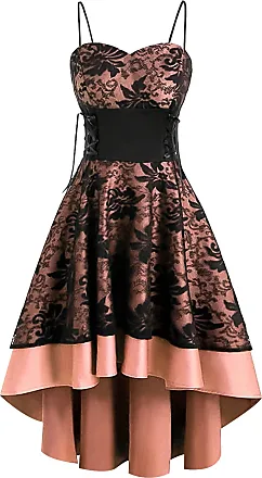 Women's Half Sleeve Gothic Dress with Corset Lace Swing Cocktail Dress  Formal Halloween Punk Hippie Dresses : : Clothing, Shoes &  Accessories