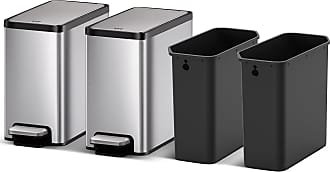 EKO 30L & 6L Fingerprint-Resistant Stainless Step Pedal Trash Can Combo Set