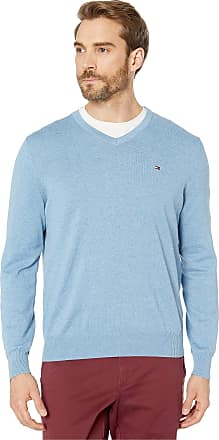 Tommy Hilfiger Mens V-neck Pullover Sweater Signature Pima Cotton Flag Logo New 