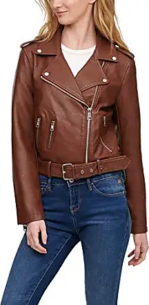 Levi's Women's Faux Leather Belted Shirt Jacket (Standard & Plus Sizes),  Biscotti, Small at  Women's Coats Shop