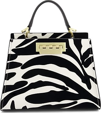 ZAC Zac Posen Womens Black Zebra Print Zip Tote Bag Handbag - Shop