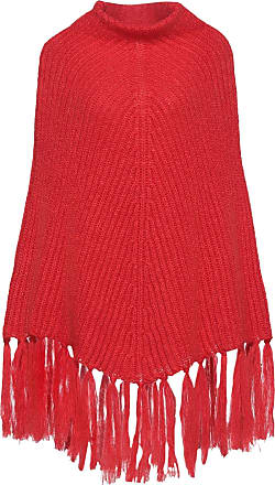 Mantella di ViCOLO in Rosso Donna Abbigliamento da Maglieria da Poncho e abiti modello poncho 