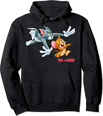 Mens Tom & Jerry Battle Hoodie - Classic Hanna-Barbera Long Sleeve