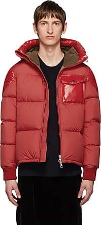 red moncler coat fur hood