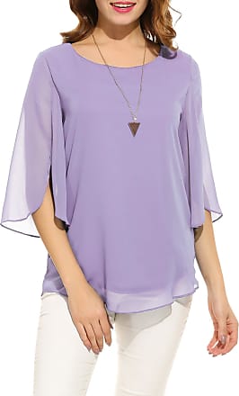 Womens Color Matching Blouse Shirt Double V-Neck Short Sleeve Summer Tops for Women Casual Flowy Tunic 
