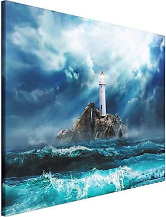 Leinwand-Bilder 100x50 Wandbild Canvas Kunstdruck Leuchtturm Landschaft 