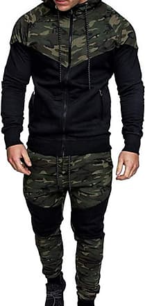 Mens camouflage blend cross chain zip up tracksuit