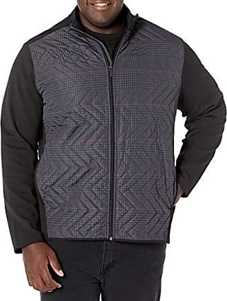 Perry Ellis mens Quilted Front Full Zip Ponte Sleeveless Vest 