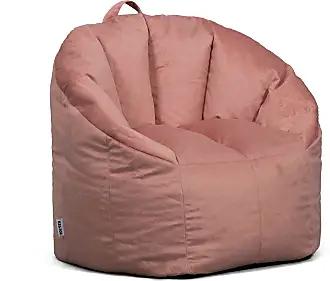 Big Joe Milano Bean Bag Chair, Gray Plush, 2.5ft & Bean Refill 2Pk  Polystyrene Beans for Bean Bags or Crafts, 100 Liters per Bag