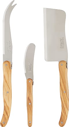Jean Dubost 6 Steak Knives with Rustic Range Olive Wood Handles in a Box