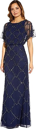 Adrianna Papell Flutter Sleeve Beaded Blousson Mob Gown