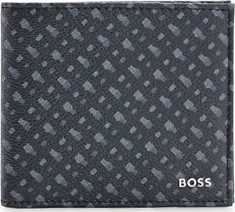 BOSS - Monogram-print wallet in Italian coated fabric and leather