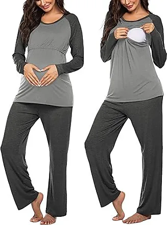 Ensemble 2 pièces pyjama grossesse et allaitement - bordeaux, Vêtements de  grossesse