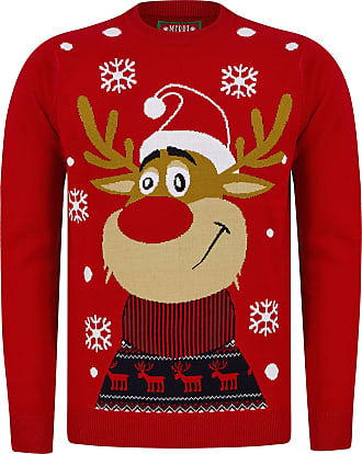 Merry Christmas Mens Edderside 1/4 Zip Neck Festive Xmas Knitted Jumper Pullover 