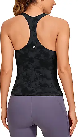 Buy CRZ YOGA Women's Seamless Racerback Yoga Tank Tops with Built in Bra -  Padded Sports Gym Vest Tops Strappy Long Camisole, Hibiscus Purple, 8-10 at