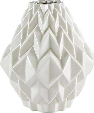 36,5 cm hoch winkelförmige Steinzeug-Vase Weiß Rivet Moderne