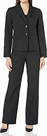 Le Suit Womens 2 Button Notch Collar Seamed Heather Crossdye Pant Suit