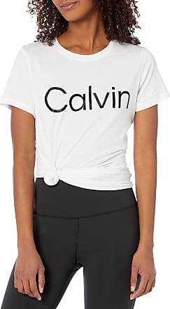 Calvin Klein Synthetic Monogram Tee in White Black White Womens Clothing Tops T-shirts 