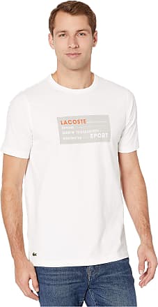 Men's White Lacoste Printed T-Shirts: 8 Items in Stock - Black 