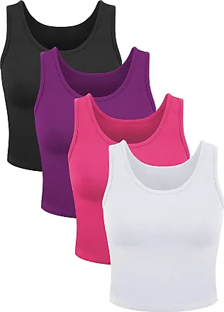 SATINIOR 4 Pieces Women Basic Crop Tank Top Short Sleeveless Sports Crop Top,  Black, Small : : Clothing, Shoes & Accessories