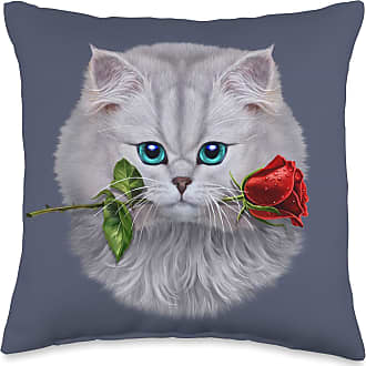 Multicolor 16x16 Fox Republic Design Romantic Hedgehog Biting on a Rose Flower Throw Pillow 