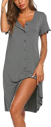 Ekouaer Maternity Nightgown Short Sleeve Nursing Dress Breastfeeding Sleepwear for Women 