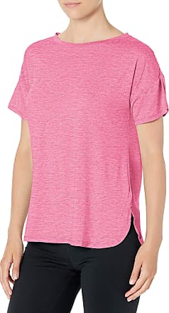 Danskin Womens Sustainable Tech Short Sleeve T-Shirt, Pink Heat Space Dye, Medium