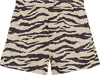 GANNI zebra-print crinked shorts - Multicolour