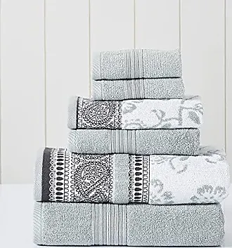 SKL Home Whistler Hand Towel Set, 16 x 25, Gray/Plaid 2 Count