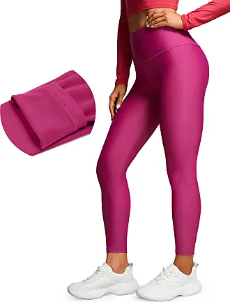  High Waisted Workout Leggings - 25 Inches Yoga Athletic Soft  Naked Feeling Pants For Women Figue Pink X-Small