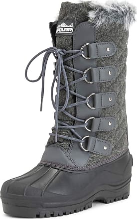 POLAR Womens Tall Quilted Snow Tactical Mountain Waterproof Knee High Walking Boots