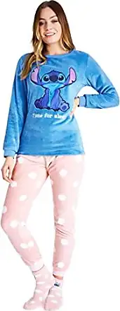 Ensemble pyjama pantalon 2 pièces Stitch bleu marine femme