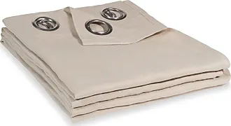 Cortina de lino lavado ajustable beige por unidad 130x300