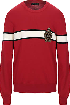 Maglia girocollo jacquard leopardoDolce & Gabbana in Lana da Uomo colore Rosso Uomo Abbigliamento da Maglieria da Maglioni girocollo 