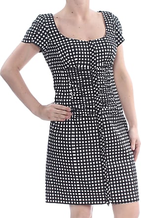 Nanette Lepore Womens Check me Out Dress, Black/White, 4