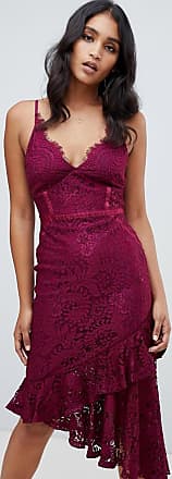 lipsy lace detail high neck bodycon dress in pink