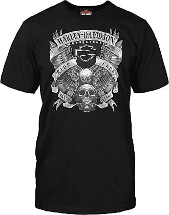 Kleding Gender-neutrale kleding volwassenen Tops & T-shirts T-shirts T-shirts met print Jaren 80 Harley Davidson 3D Embleem Distressed USA Eagle Nova Scotia t-shirt Medium 
