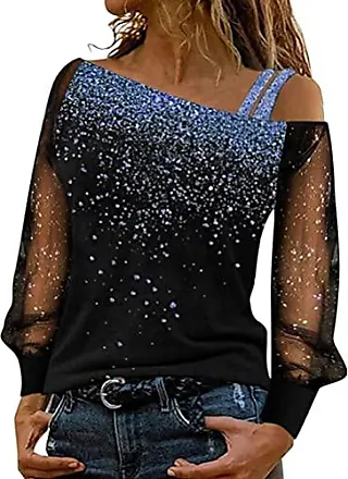 Haut Paillette Femme Soiree T Shirt Glitter Paillettes Tops Sexy Col V  Blouse Mode Brillantes Sequins Haut Chic Élégant T-Shirt Manche Longue  Décontracté Chemisier Soiree Bal Danse Club : : Mode