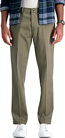 Haggar Pants Mens 36x29 Dark Gray Iron Free Premium Khaki Straight Fit