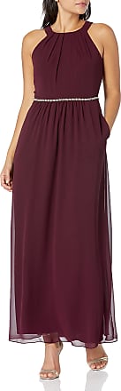 S.L. Fashions Womens Solid Maxi Dress, fig, 8