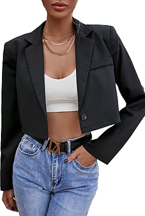 MSGM Crystal-embellished Cropped Blazer in Nero sport coats and suit jackets Black - Save 15% Womens Clothing Jackets Blazers 