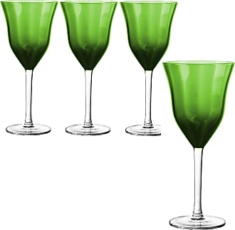 6-Ounce Qualia Glass Aurora Flute Glasses Set of 4 Emerald/Pink/Amber/Blue