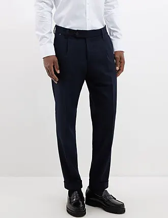 BOSS - Slim-fit trousers in performance-stretch seersucker