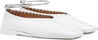 jil sander whipstitched leather ballet flats