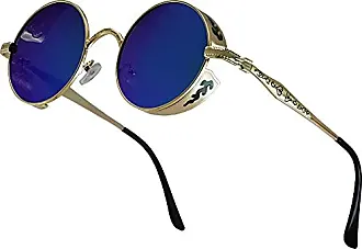 Ggpyyon Lunettes de soleil rondes rétro polarisées vintage pour homme et  femme, monture en métal classique, lunettes hippie