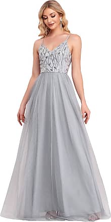 Ever-Pretty Long Chiffon Bridesmaid Dresses Grey Sleeveless Evening Gown 08217 