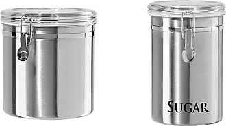 Oggi Clamp Canister, Stainless Steel W/Clear Acrylic Lid - 62OZ