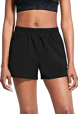BALEAF Womens Shorts 5 Inches Quick Dry Running Gym Workout Active Wear  with Zipper Pocket Black Size XS
