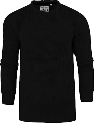 Mens Crew Neck Chunky Cable Knit Jumper Pullover Winter Sweater by Brave Soul 