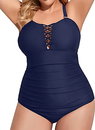  Yonique Women Two Piece Plus Size Tankini with Skirt Tummy  Control Bathing Suits High Neck Swimsuits Black M : Clothing, Shoes &  Jewelry
